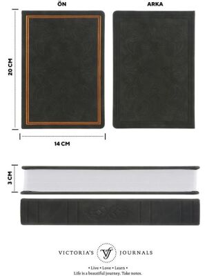 Victorias Journals 123-9110 Vintage Old Book Sketch 14X20 110 Gr Mat Siyah - 3