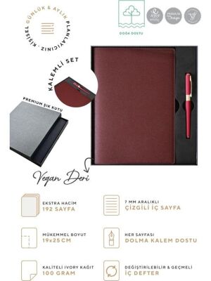 Victorias Journals 124-1064 Kutulu Yönetici Defteri 19X25 Cm 100 Gr. Ivory 96 Yp. + Monaco Kalemli - - 2