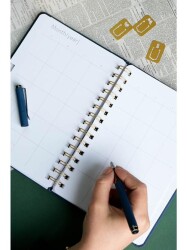 Victorias Journals 125-2068 Spiralli Vegan Deri Sert Kapak Planlayıcı A5 100 Gr 176 Sayfa 4 Yaprak S - 3