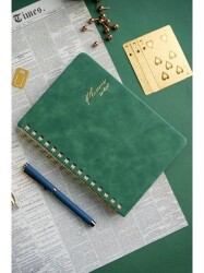 Victorias Journals 125-2069 Spiralli Vegan Deri Sert Kapak Planlayıcı A5 100 Gr 176 Sayfa 4 Yaprak S - 1