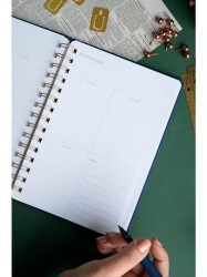 Victorias Journals 125-2069 Spiralli Vegan Deri Sert Kapak Planlayıcı A5 100 Gr 176 Sayfa 4 Yaprak S - 3