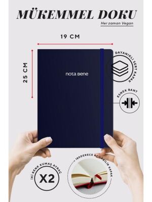 Victorias Journals Classic Sert Kapak Defter 19X25 70 Gr 320 Sayfa Çizgili Lacivert - 2