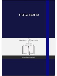 Victorias Journals Premium Sert Kapak Defter A5 100Gr 192 Sayfa Çizgili Lacivert - Victoria Journals