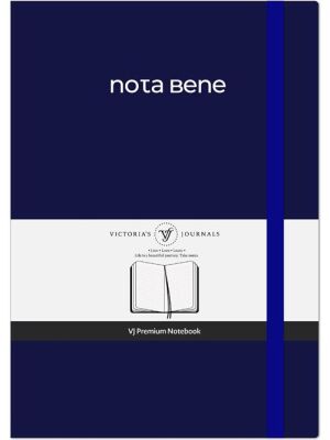 Victorias Journals Premium Sert Kapak Defter A5 100Gr 192 Sayfa Çizgili Lacivert - 1