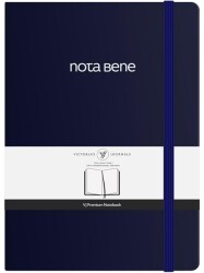 Victorias Journals Premium Sert Kapak Defter A5 100Gr 192 Sayfa Çizgili Lacivert - 2