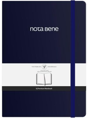 Victorias Journals Premium Sert Kapak Defter A5 100Gr 192 Sayfa Çizgili Lacivert - 2