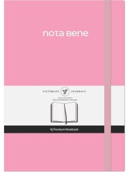 Victorias Journals Premium Sert Kapak Defter A5 100Gr 192 Sayfa Çizgili Pembe - Victoria Journals