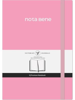 Victorias Journals Premium Sert Kapak Defter A5 100Gr 192 Sayfa Çizgili Pembe - 1