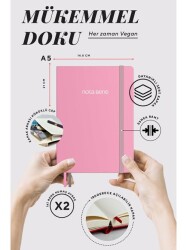 Victorias Journals Premium Sert Kapak Defter A5 100Gr 192 Sayfa Çizgili Pembe - 3