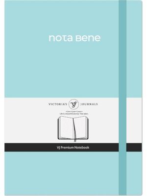 Victorias Journals Premium Sert Kapak Defter A5 100Gr 192 Sayfa Çizgili Turkuaz - 1