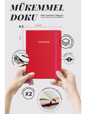 Victorias Journals Premium Sert Kapak Defter A5 100Gr 192 Sayfa Çizgili Yeşil - 3