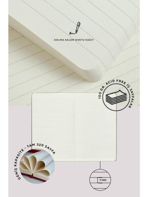 Victorias Journals Premium Sert Kapak Defter A5 100Gr 192 Sayfa Çizgili Yeşil - 4