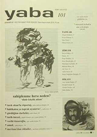 Yaba Edebiyat Dergisi Sayı: 101 - Ekim-Kasım-Aralık 2016 - Yaba Dergisi Yayınları
