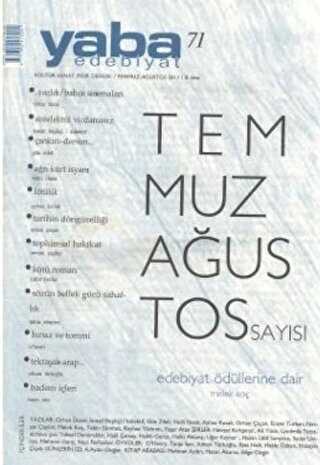 Yaba Edebiyat Dergisi Sayı: 71 - Yaba Dergisi Yayınları