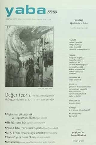 Yaba Edebiyat Dergisi Sayı: 88-89 - Yaba Dergisi Yayınları