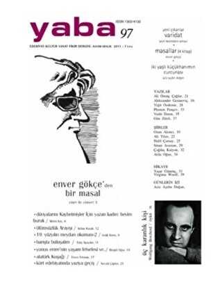 Yaba Edebiyat Dergisi Sayı: 97 Kasım-Aralık 2015 - Yaba Dergisi Yayınları