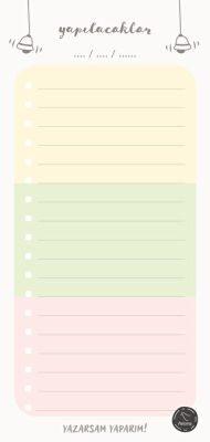 Yapılacaklar Çanlı - Bloknot - 1