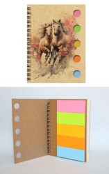 Yapışkan Notluklu Spiralli Not Defteri 5 - Wenote Tasarım