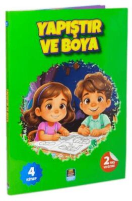 Yapıştır ve Boya Renkli Çıkartmalı İlk Yapıştırmalarım 4 Kitap Set 3+Yaş - 1