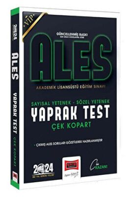 Yargı Yayınevi 2024 ALES Vip Sayısal-Sözel Yetenek Çek Kopart Yaprak Test - 1