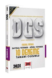 Yargı Yayınevi 2024 DGS Sözel Sayısal Bölüm Tamamı Çözümlü Fasikül 10 Deneme - 1