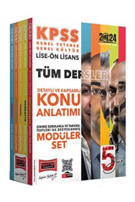 Yargı Yayınevi 2024 KPSS Lise Ön Lisans 5Yüz Ekibi GK-GY Tüm Dersler Konu Anlatımlı Modüler Set - 1