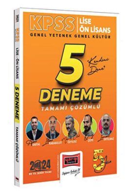 Yargı Yayınevi 2024 KPSS Lise Ön Lisans GK-GY 5Yüz Ekibi Tüm Dersler Tamamı Çözümlü 5 Deneme - 1