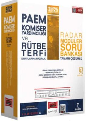 Yargı Yayınevi 2025 PAEM Komiser Yardımcılığı ve Rütbe Terfi Sınavlarına Hazırlık Radar Serisi Tamamı Çözümlü Modüler Soru Bankası Seti - 1