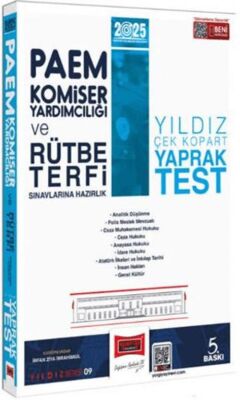 Yargı Yayınevi 2025 PAEM Komiser Yardımcılığı ve Rütbe Terfi Sınavlarına Hazırlık Yıldız Çek Kopart Yaprak Test - 1