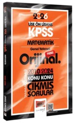 2026 KPSS Lise-Önlisans Matematik Orijinal 2010-2024 Konu Konu Çıkmış Sorular - Yargı Yayınevi