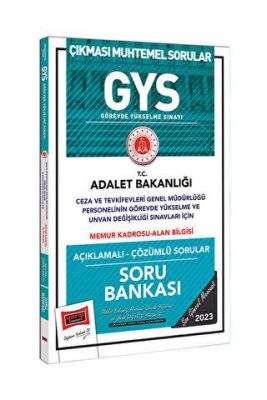 Yargı Yayınları 2023 Adalet Bakanlığı Ceza ve Tevkifevleri Genel Müdürlüğü Personeli Memur Kadrosu Alan Bilgisi İçin Görevde Yükselme ve Değişikliği Sınavlarına Yönelik Açıklamalı Soru Bankası - 1