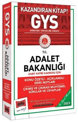 Yargı Yayınevi Yargı Yayınları 2023 Adalet Bakanlığı Zabıt Katibi Kadrosu İçin Konu Özetli Açıklamalı Ders Notları Çıkmış ve Çıkması Muhtemel Sorular ve Cevaplar - 1
