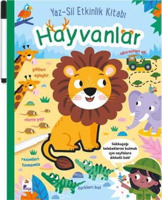 Yaz-Sil Etkinlik Kitabı – Hayvanlar Kalemli - 1