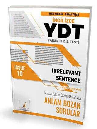 Pelikan Tıp Teknik Yayıncılık YDT İngilizce Irrelevant Sentence Issue 10