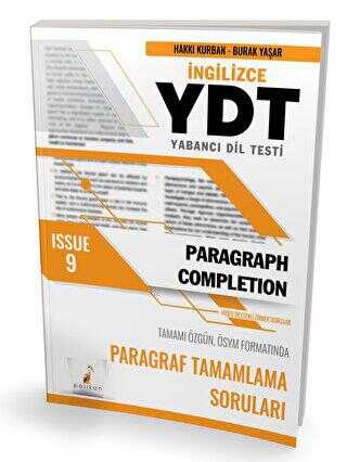 Pelikan Tıp Teknik Yayıncılık YDT İngilizce Paragraph Completion Issue 9