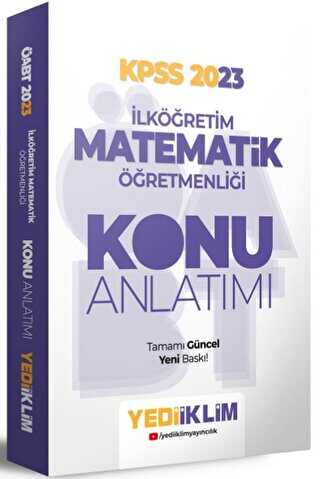 Yediiklim Yayınları 2023 ÖABT İlköğretim Matematik Öğretmenliği Konu Anlatımı