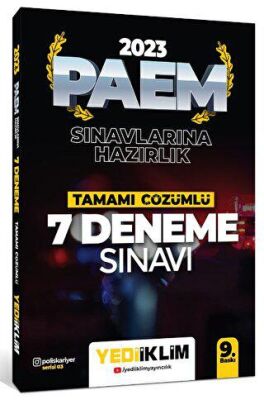 Yediiklim Yayınları 2023 PAEM Sınavlarına Hazırlık Tamamı Çözümlü 7 Deneme Sınavı - 1