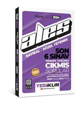 Yediiklim Yayınları 2024 ALES Sayısal-Sözel Yetenek Son 6 Sınav Tamamı Çözümlü Çıkmış Sorular - 1