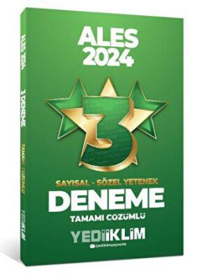 Yediiklim Yayınları 2024 ALES Sayısal - Sözel Yetenek Tamamı Çözümlü 3 Yıldız Deneme - 1