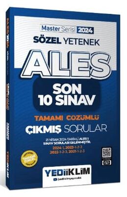 Yediiklim Yayınları 2024 ALES Sözel Yetenek Son 10 Sınav Tamamı Çözümlü Çıkmış Sorular - 1