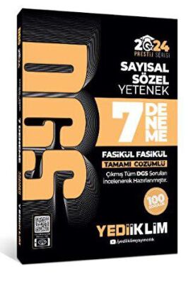 Yediiklim Yayınları 2024 DGS Tamamı Çözümlü 7 Fasikül Deneme - 1