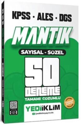 Yediiklim Yayınları 2025 KPSS - ALES - DGS Mantık Sayısal Sözel Tamamı Çözümlü 50 Deneme - 1