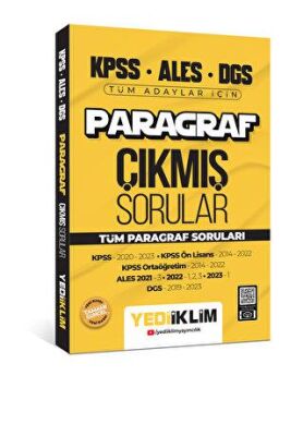 Yediiklim Yayınları 2024 KPSS ALES DGS Paragraf Konularına Göre Tamamı Çözümlü Çıkmış Sorular - 1