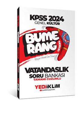 Yediiklim Yayınları 2024 KPSS Genel Kültür Bumerang Vatandaşlık Tamamı Çözümlü Soru Bankası - 2