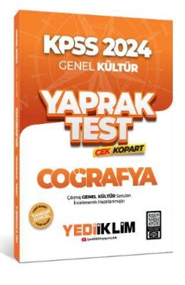 Yediiklim Yayınları 2024 KPSS Genel Kültür Coğrafya Çek Kopart Yaprak Test - 2
