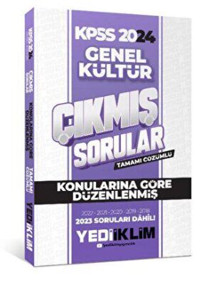 Yediiklim Yayınları 2024 KPSS Genel Kültür Konularına Göre Tamamı Çözümlü Çıkmış Sorular - 1