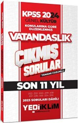 Yediiklim Yayınları 2024 KPSS Genel Kültür Lisans Vatandaşlık Konularına Göre Tamamı Çözümlü Çıkmış Sorular - Yediiklim Yayınları