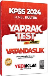 Yediiklim Yayınları 2024 KPSS Genel Kültür Vatandaşlık Çek Kopart Yaprak Test - 2