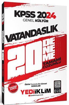 Yediiklim Yayınları KPSS Genel Kültür Vatandaşlık Tamamı Çözümlü 20 Deneme - 2