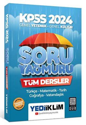 Yediiklim Yayınları 2024 KPSS Genel Yetenek Genel Kültür Tüm Dersler Soru Yağmuru - 1